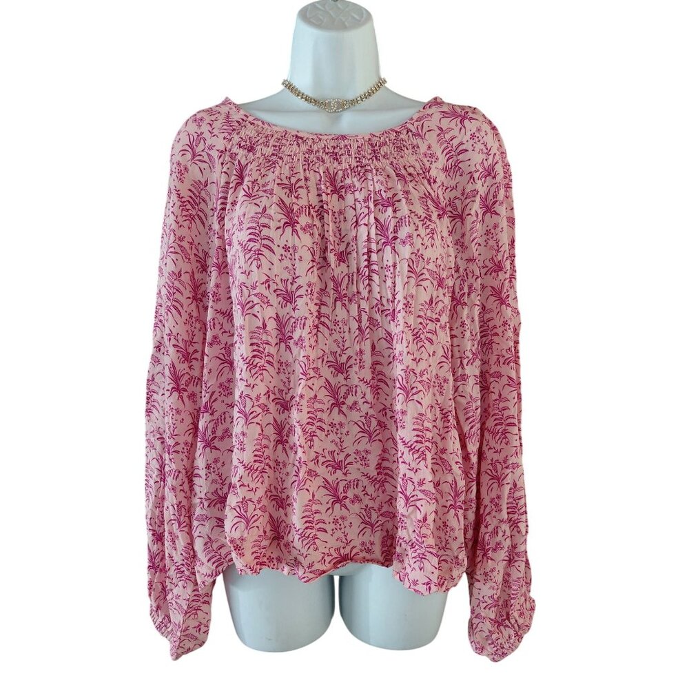 Wonderly Womens Pink Floral Blouse Size M